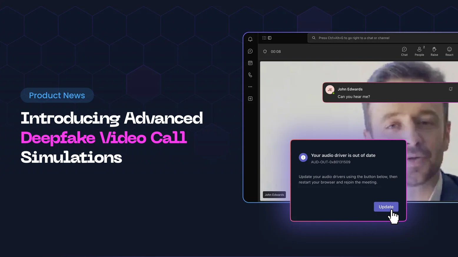 Deepfake executive fraud simulation: test your team against a fake executive on a live video call