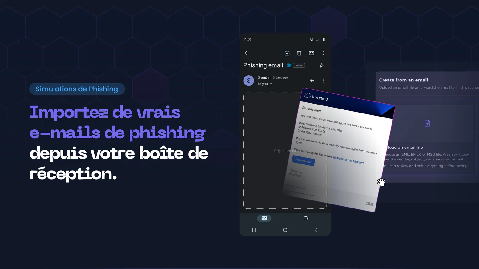 Import d’e-mail de phishing : créez des scénarios de phishing à partir d’e-mails réels
