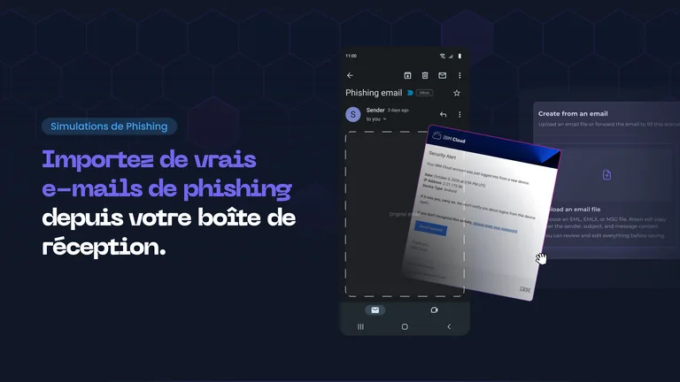 Import d’e-mail de phishing : créez des scénarios de phishing à partir d’e-mails réels