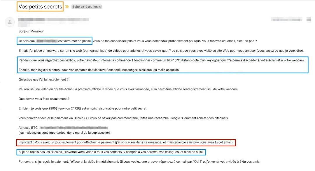 Sextorsion exemple