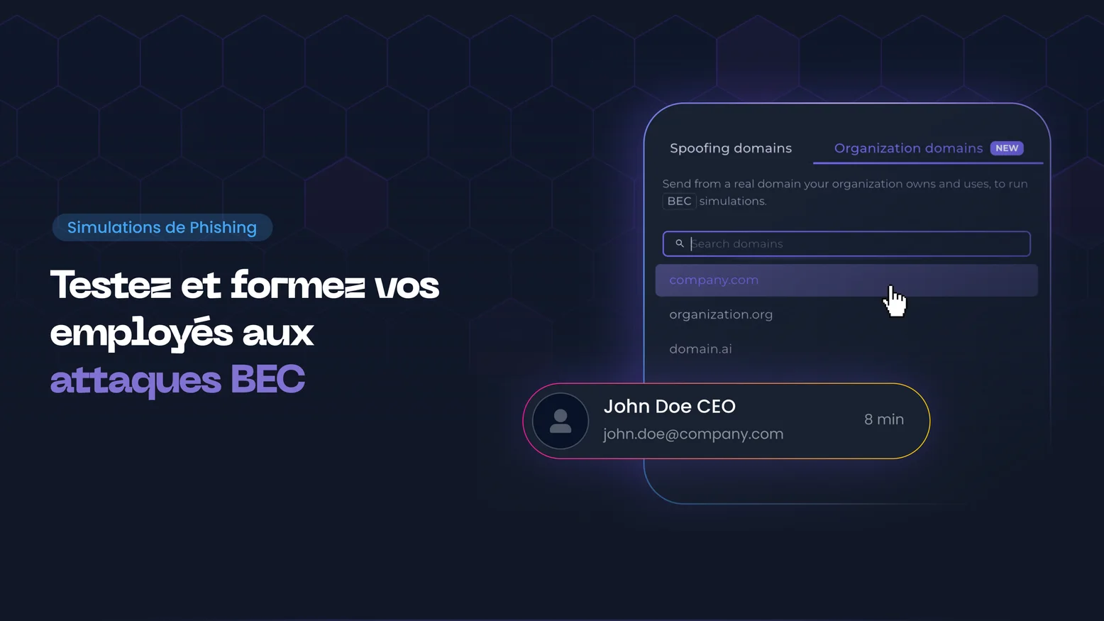 Simulation BEC : testez vos employés depuis le domaine de votre organisation