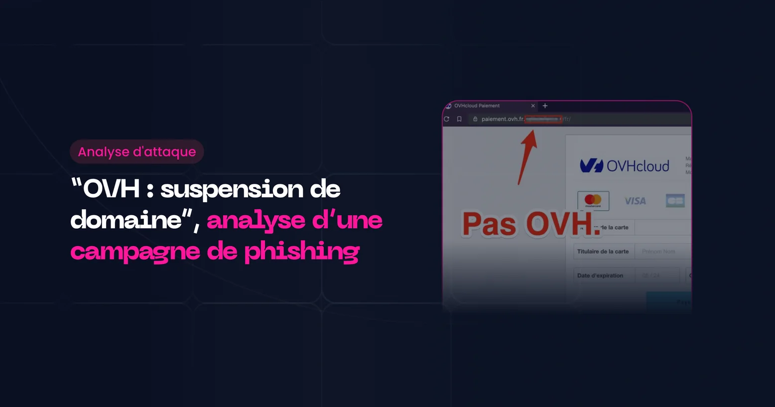 Page de paiement frauduleuse usurpant OVH, dont l'adresse n'appartient pas à OVH