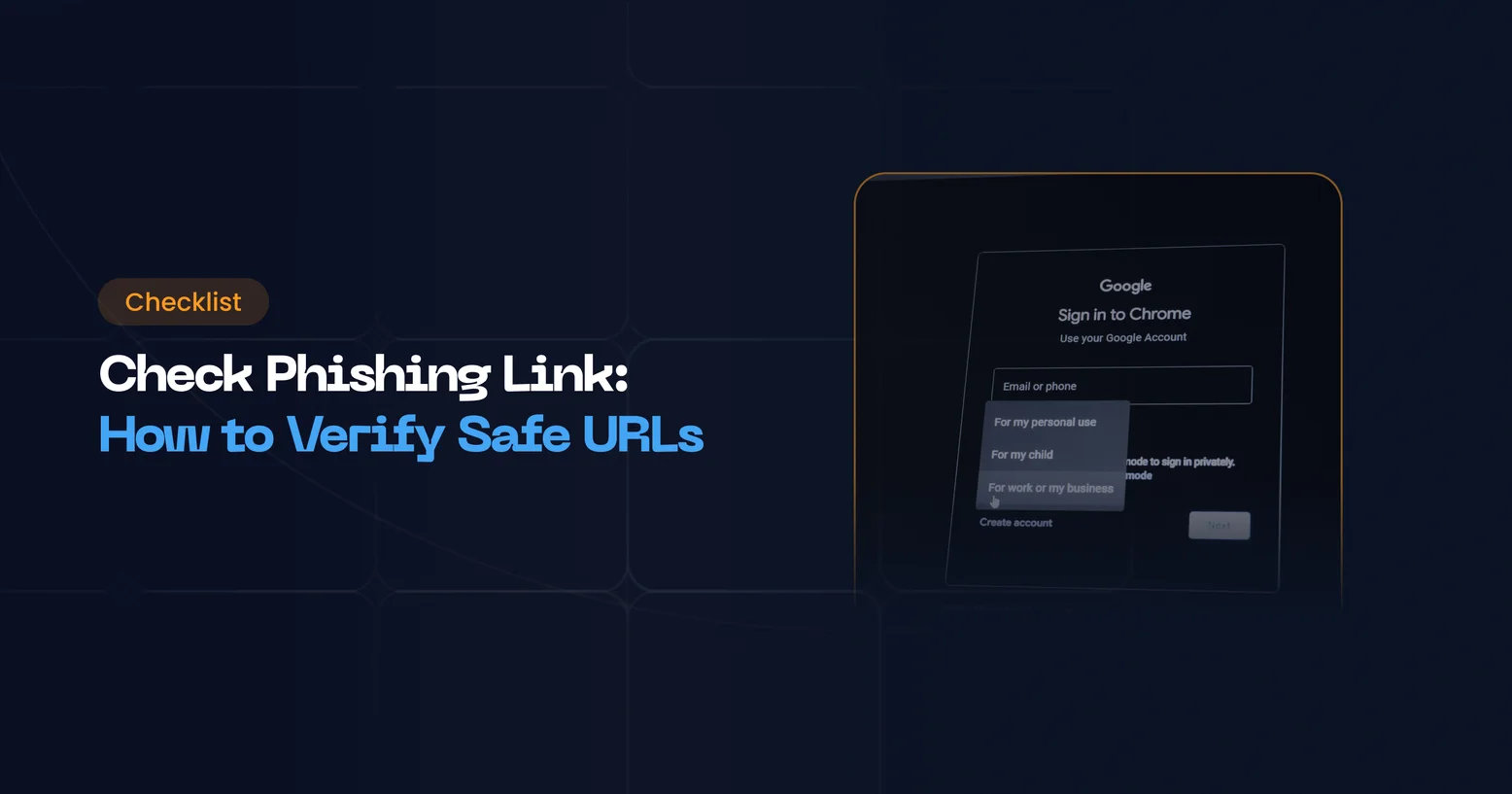 Checklist to check a phishing link before clicking