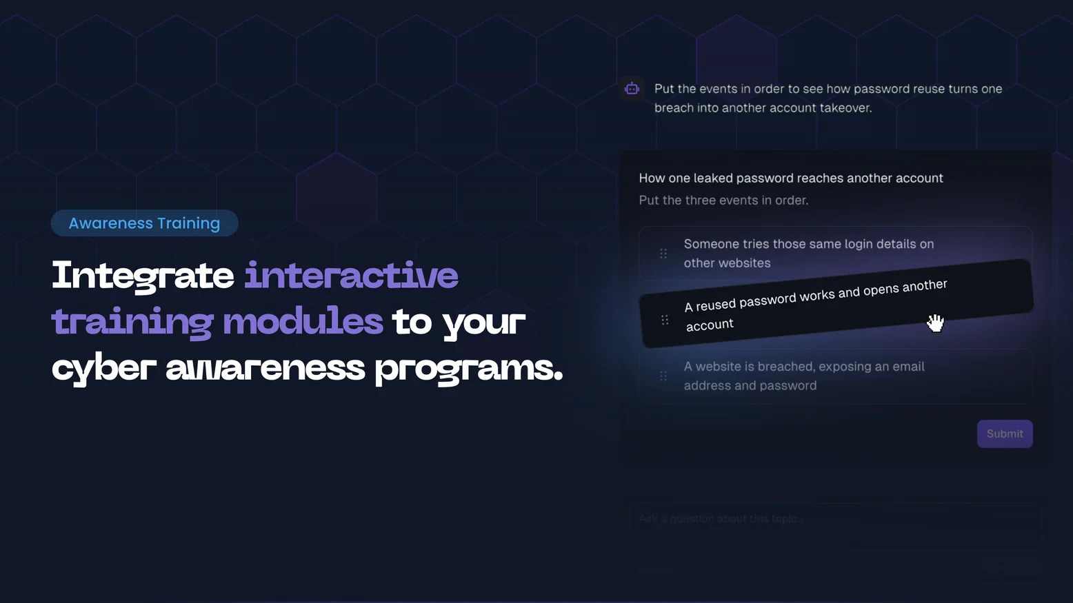 Interactive Awareness Lessons: train employees by practising real attack situations