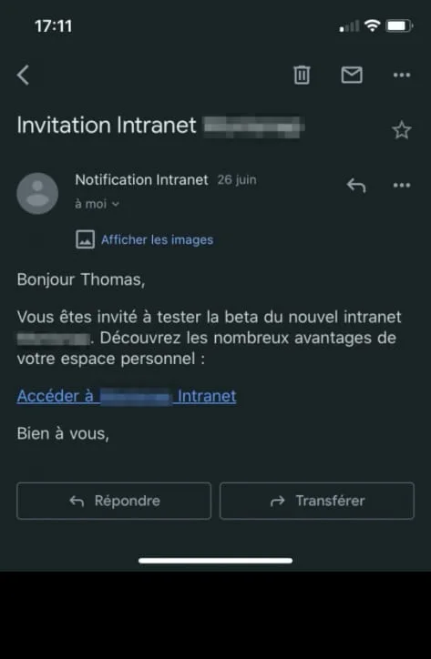 Exemple d'arnaque