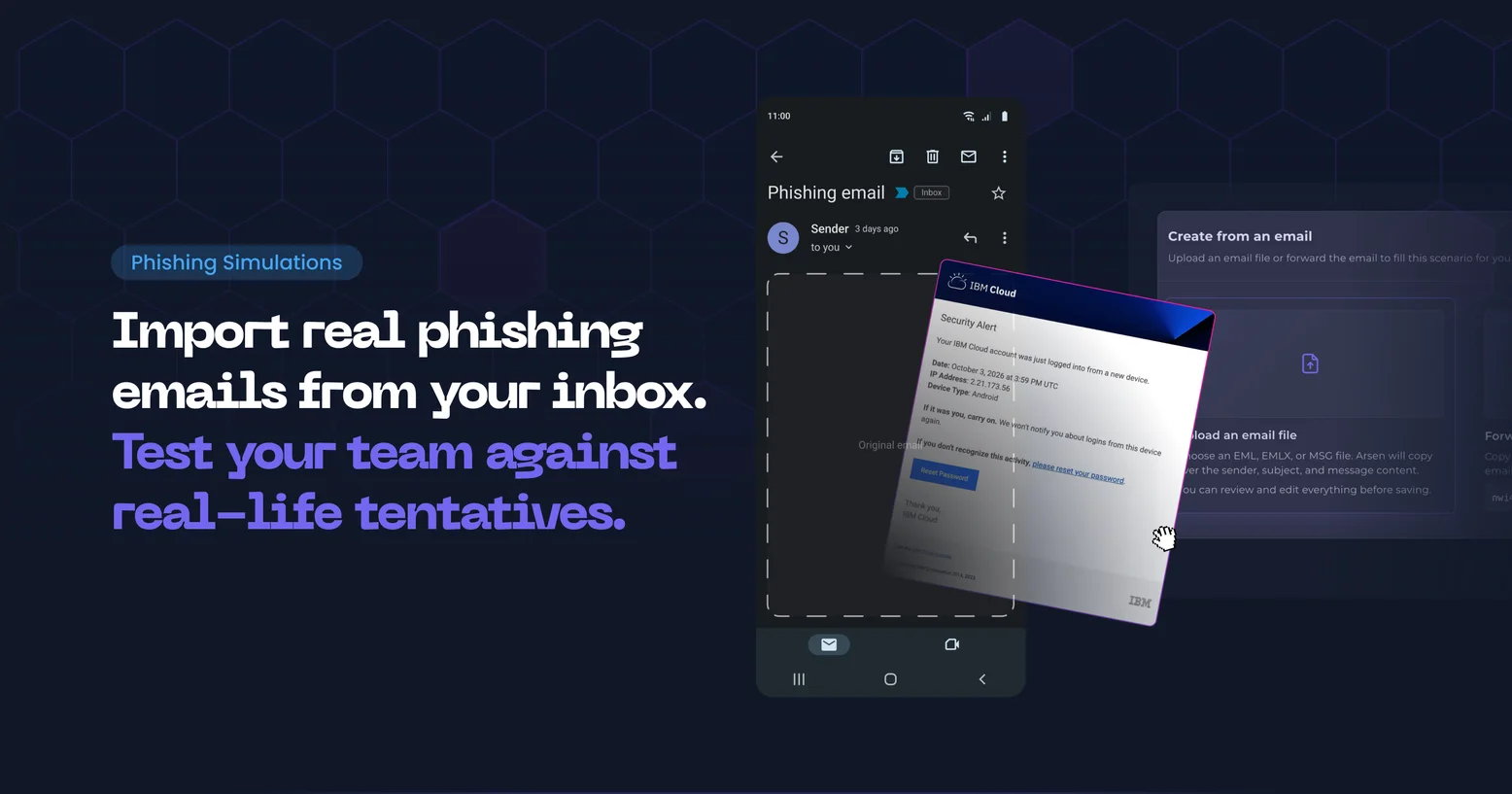 Phishing email import in Arsen