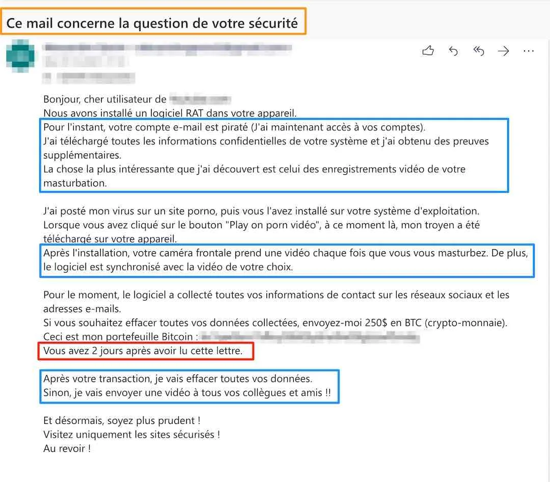 Sextorsion exemple