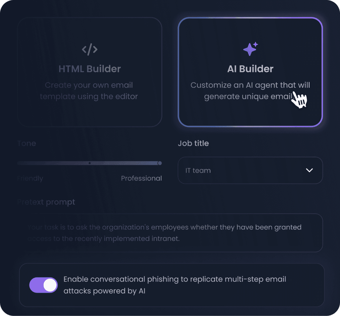 Editeur de scenario de phishing